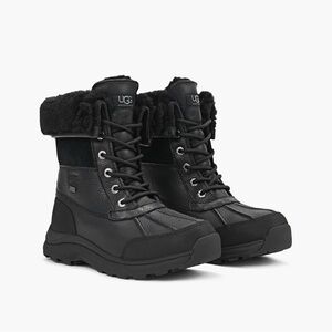 UGG Men’s Black Winter & Rain Boots with Waterproof Design, Leather, Wool